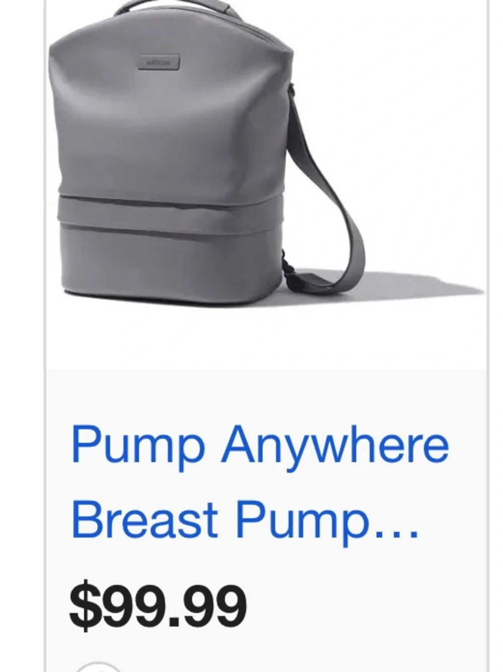 Willow pump anywhere bag, Light Gray Rounded Leather Crossbody/backpack.